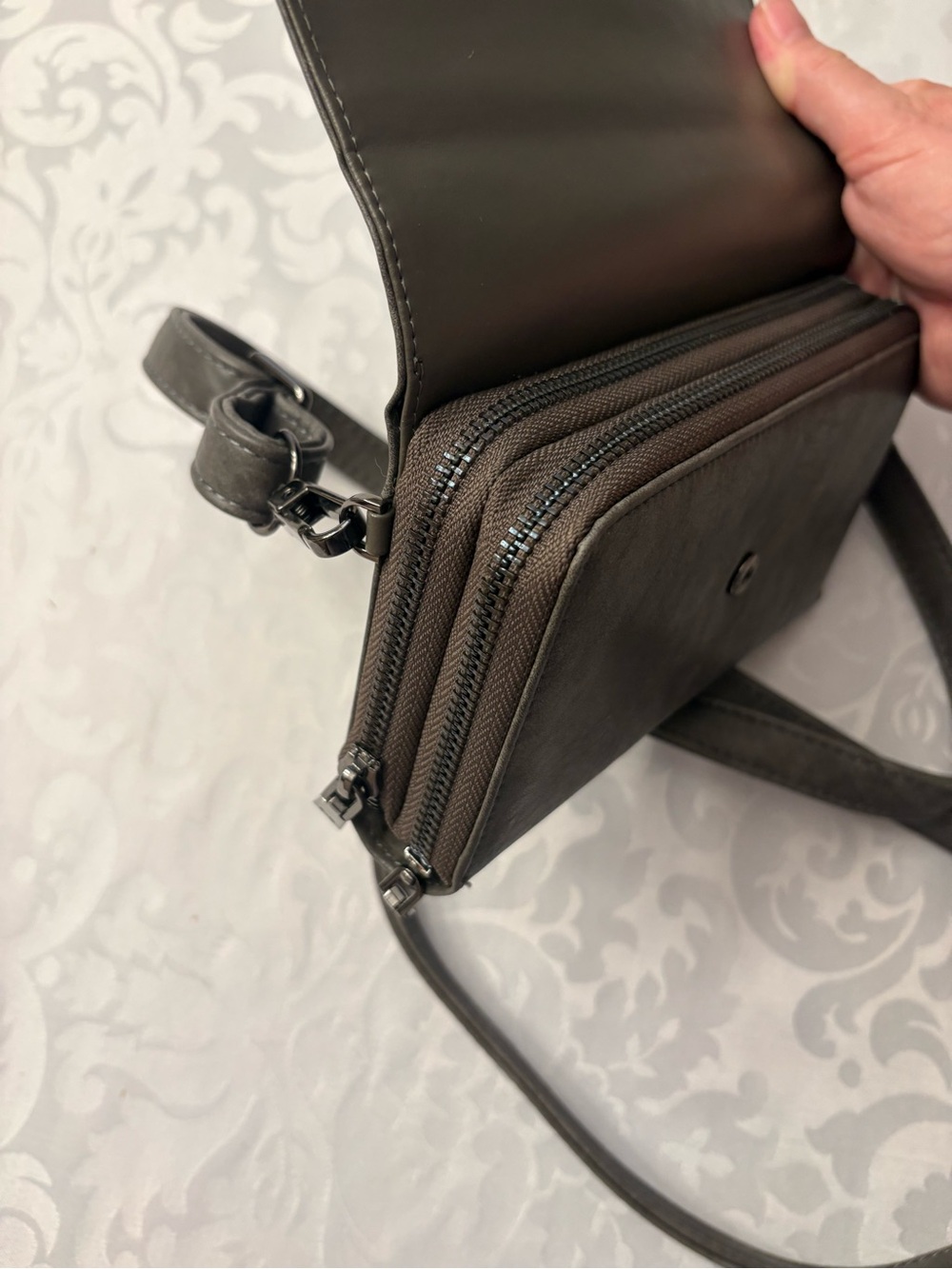 Compact Crossbody Wallet in Dark Olive Green - Women Bags - Picture 5 of 5